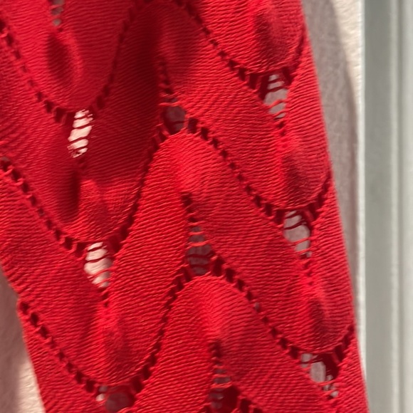 Free People Red and pink Textured long sleeve dress - Picture 7 of 7